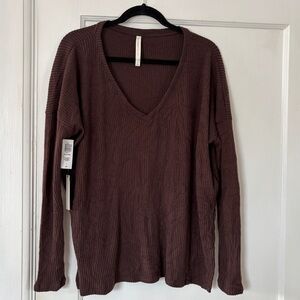 NWT Aritzia  Babaton Tencel blend Soft Ribbed Cozy Shirt Slouchy Oversized Top